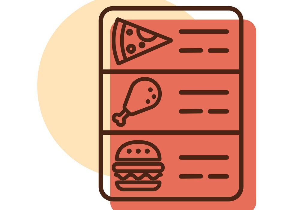 Online food menu vector icon. Delivery sign. Graph symbol for cooking web site and apps design, logo, app, UI